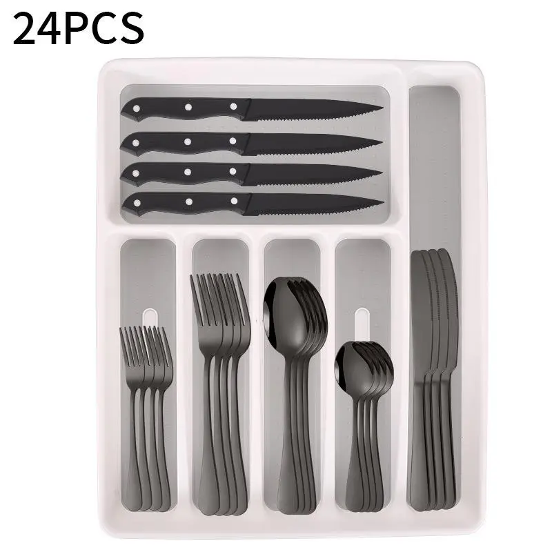 24-Piece or 36-Piece Home Cutlery Set with Storage Box, Dishwasher Safe Gift Box Packaging, Perfect for Gifting and Daily Use, Dinnerware Set, Tableware Sets, Dinner Utensil Set