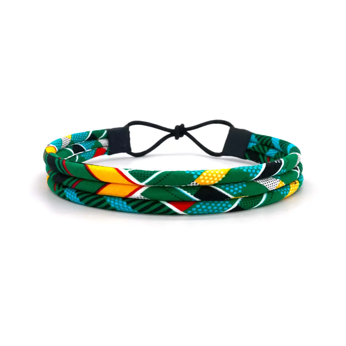 Turquoise Kente Print Headband | Turquoise, Red, Black, Yellow & Green Hair Accessory | Cloth & Cord