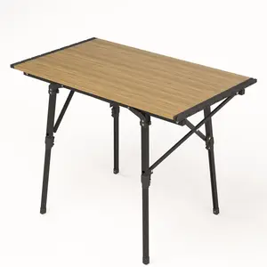 Portable Camping Lift Table | Height Adjustable to 17.7/26 Inches, Aluminum Alloy Construction, Foldable Design, Lightweight Structure, Roll-up Design, Includes Storage Bag, Multi-functional Design, Suitable For Indoor And Outdoor Use