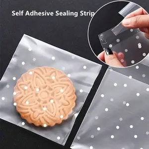 100 Pack Transparent Self-Sealing Glassine Cookie Bags, Ideal for Gift Wrapping, School Supplies, Food Bags for Candy & Cookies