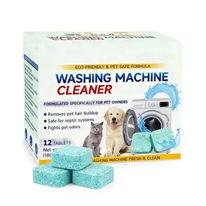 Eco-Friendly Washing Machine Cleaner 12 Tablets Removes Pet Hair Buildup & Fights Odors for Fresh Clean Washers