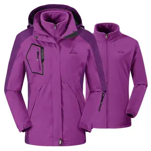 Women's 3-in-1 Ski Jacket: Waterproof, Windproof, Warm Winter Jacket with Detachable Hood and Multiple Pockets
