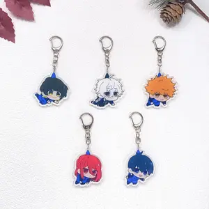 1/5Pcs Anime Figures Blue Lock Car Keychain Accessories Acrylic Cute Charms Pendant For Bag Funny Key Holder Backpack Decoration