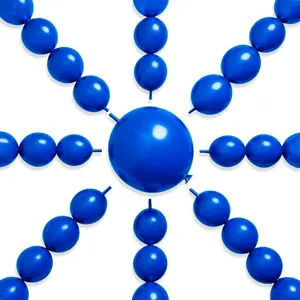 PartyWoo Royal Blue Linking Balloons 100pcs 6 Inch Dark Blue Link Balloons for Baby Shower Gender Reveal Anniversary Graduation Under The Sea Birthday Bachelorette Party Decorations Blue-y59