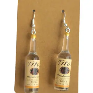 Titos Earrings, Beer Earrings, Fun Earrings, Whiskey Earrings