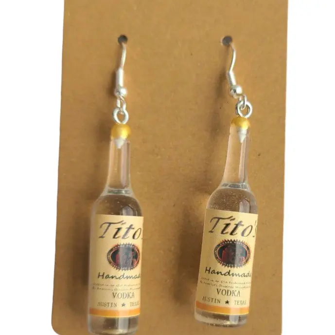 Titos Earrings, Beer Earrings, Fun Earrings, Whiskey Earrings