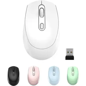 Wireless Mouse, 2.4G, Silent, USB Nano Receiver, for Laptop, Chromebook, PC, Mac, Windows and School Work (White)