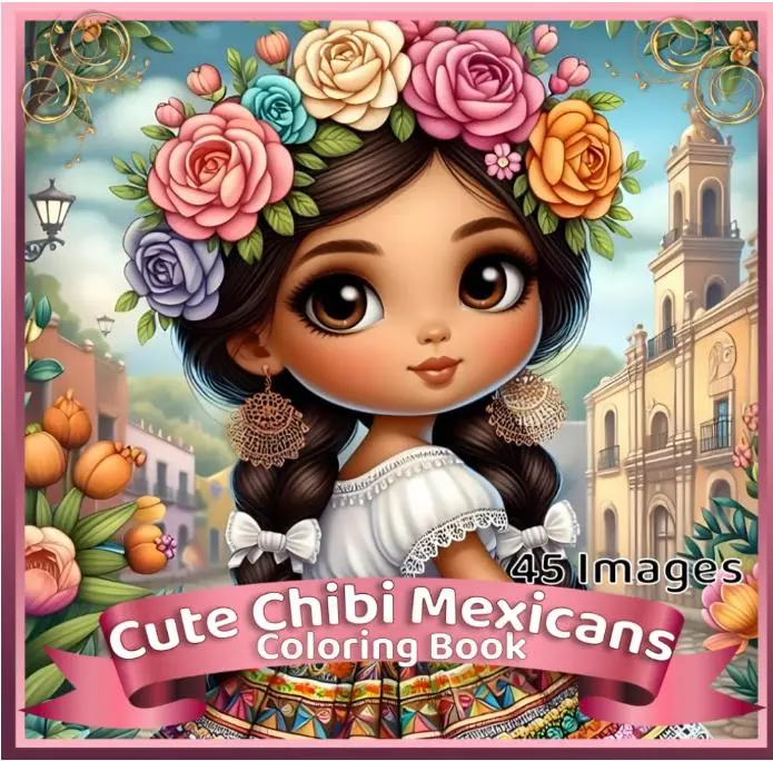 Cute Chibi Mexicans Coloring Book:: Bold and Easy Kawaii Chibi Characters Mangaset Comic Book Comicbook Outfits Spirit Lines Fun Illustrations Creativity