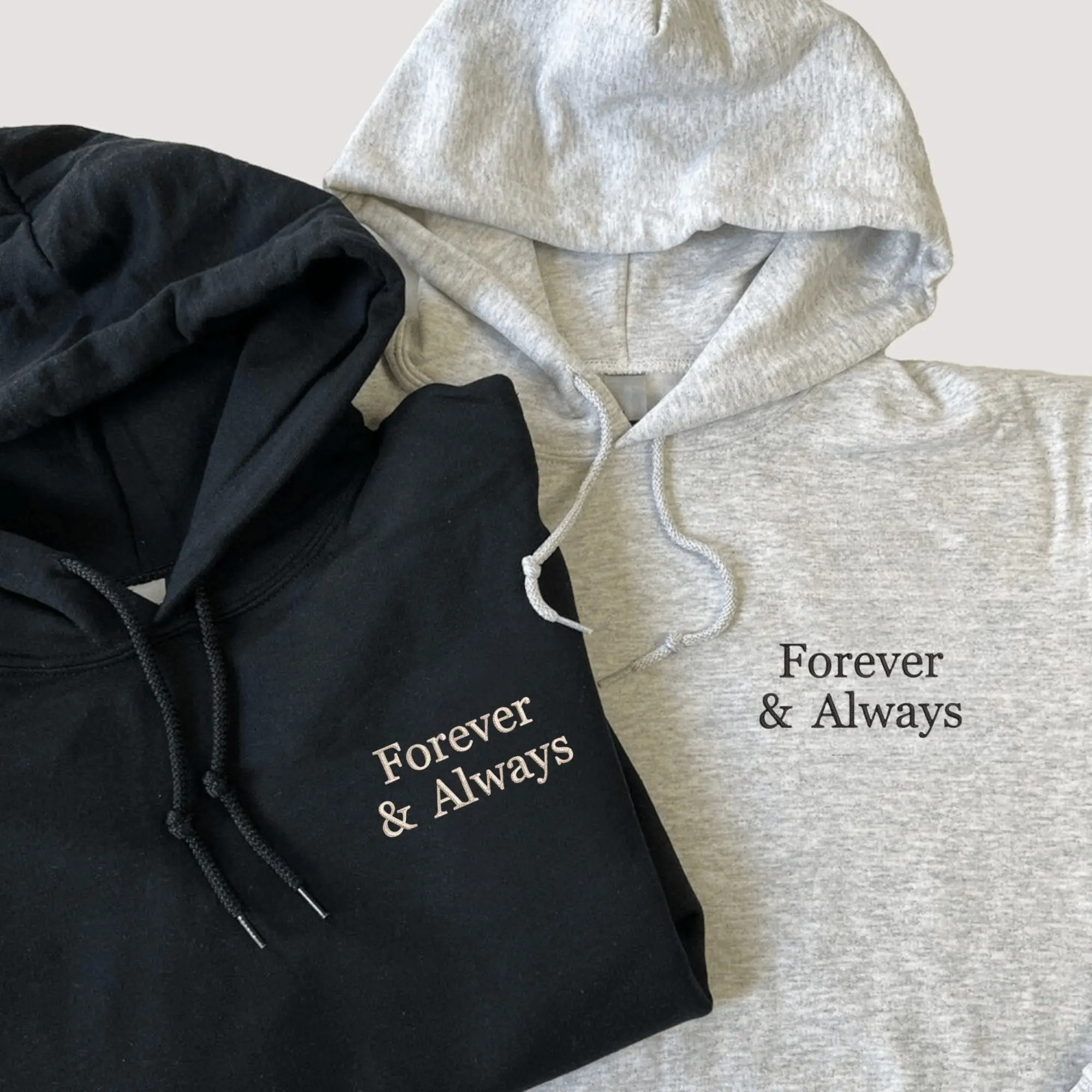 "Forever & Always" Matching Couple Hoodies for Valentine's Day, Anniversaries, and Special Occasions