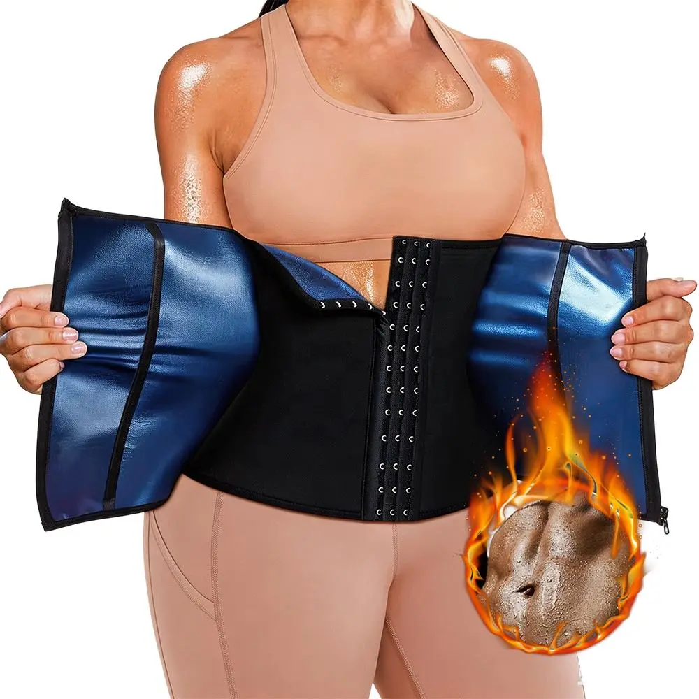 Women's Tummy Control Waist Trainer Corset - Zipper-Closure Compression Adjustable Shapewear, Corset Waist Shaping Sweat Trimmer, Female Fit Workout Belt for Hourglass Shape, Waist Training