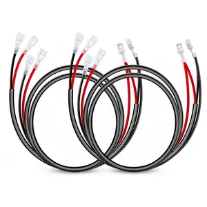 Nilight 2PCS 16 AWG Wiring Harness Extension Kit –Help 1 Lead Harness to Connect 2 Off Road LED Light Bar,Black