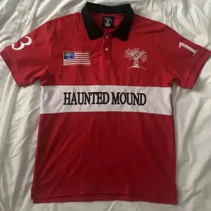 Raw Street Wear Racing Haunted Mound Embroidered Red Polo Shirt Tshirt Hiphop Retro Pumpkin Head Letter Top Men's Shirts Women Y2k t-shirts