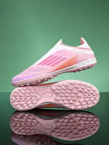 Adult Soccer Cleats for Men Women Teens Students, PU Leather Training Match Shoes, Outdoor Long Ag Short TF Studs, Sporty Geometric Design