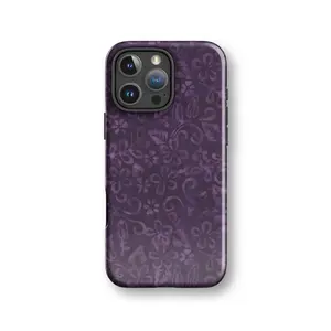 Violet Bloom Purple Floral Tough Phone Case Retro Pretty Flower Cover Trending Style for iPhone 11 12 13 14 15 16 17