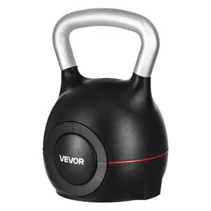 VEVOR Kettlebell, Adjustable Kettlebell with 7 Weight Levels (5, 11.5, 18, 24.5, 31, 37.5, 44 lbs), Die-Cast Aluminum and ABS Material, for Grip Strength Training, Full-body Workout & Cross-Training