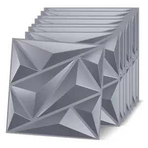 FLOLEOPA PVC Plastic 3D Wall Panels, Waterproof and Fire-Resistant, 11.8x11.8 inches, Approx. 1mm Thickness. Ideal for Living Rooms, Bedrooms, Hotels, Offices, Game Rooms, and TV Feature Walls. Modern Home Decor Vinyl. Includes Installation Accessories.