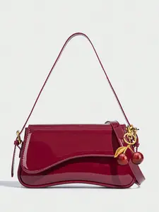 Women's Solid Color Shoulder Bag,Fashionable PU Leather Crossbody Bag for Daily Used,Ideal Gift Choice,Casual Trendy Versatile High-quality Daily Commuting Bag,for girlfriend
