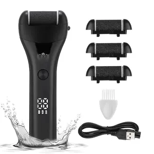 Digital Electric Foot File, 3-Speed Adjustable, LED Light, Ipx4 Waterproof, 1200mah Long Battery Life, Multi-Head Dead Skin Remover Tool