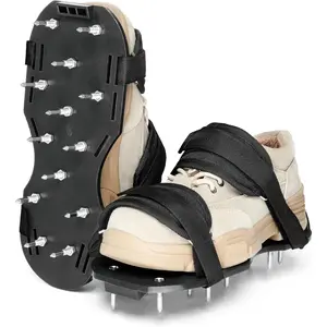 Spike Shoes for Epoxy Flooring Epoxy Shoes with 3/4" Short Spikes for Epoxy, Epoxy kit tool, Epoxy Kit, Epoxy Coating Kit, 1 Pair (Black)