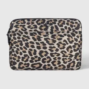 Kate Spade New York Leopard Print Puffer Laptop Sleeve - Fits 13-14" Laptops & Tablets with Adjustable Shoulder Strap & Plush Lining