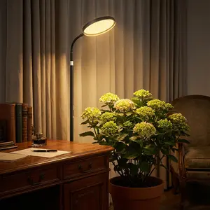 LED Indoor Plant Growth Light, Standing Grow Light for Indoor Plants, Full Spectrum with 10-Level Dimming & 3/9/12H Auto Timer, Up to 75.59" Height Adjustable & Flexible Gooseneck, Stable Base for Tall Plants in Living Room Office