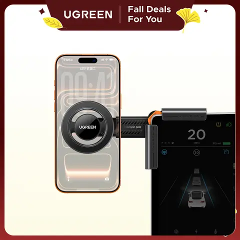 UGREEN MagSafe Vacuum Magnetic Car Phone Holder - Tesla Model 3/Y Auto Interior Accessories, Compact Fit, Plastic Body, Secure Hold, Strong Magnet, Compatible with iPhone 17/16/15/14/13 Plus/Pro Max Series, Vacuum Magnetic Mount, Phone Holder For Car
