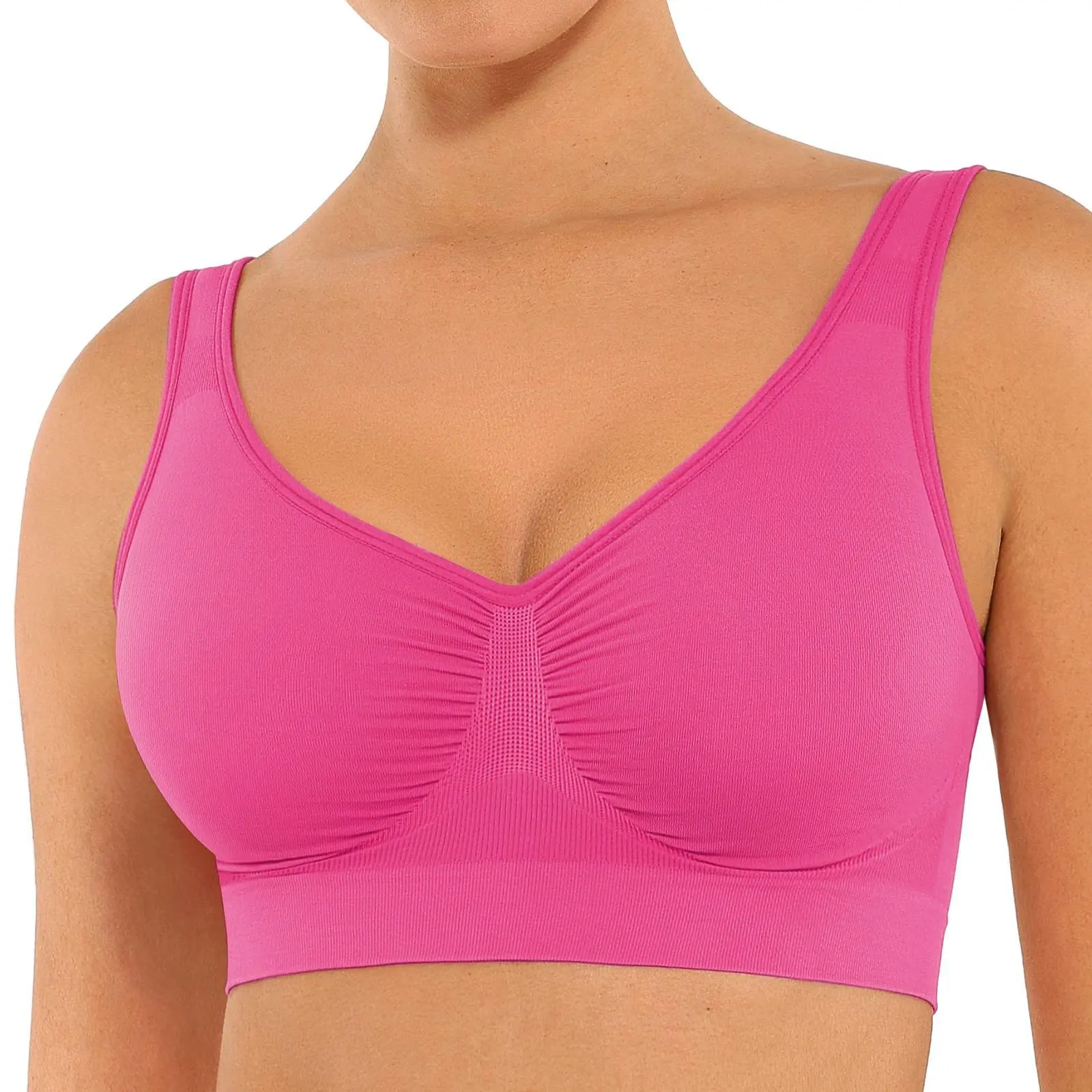 Bright Pink Wider strap unpadded bra
