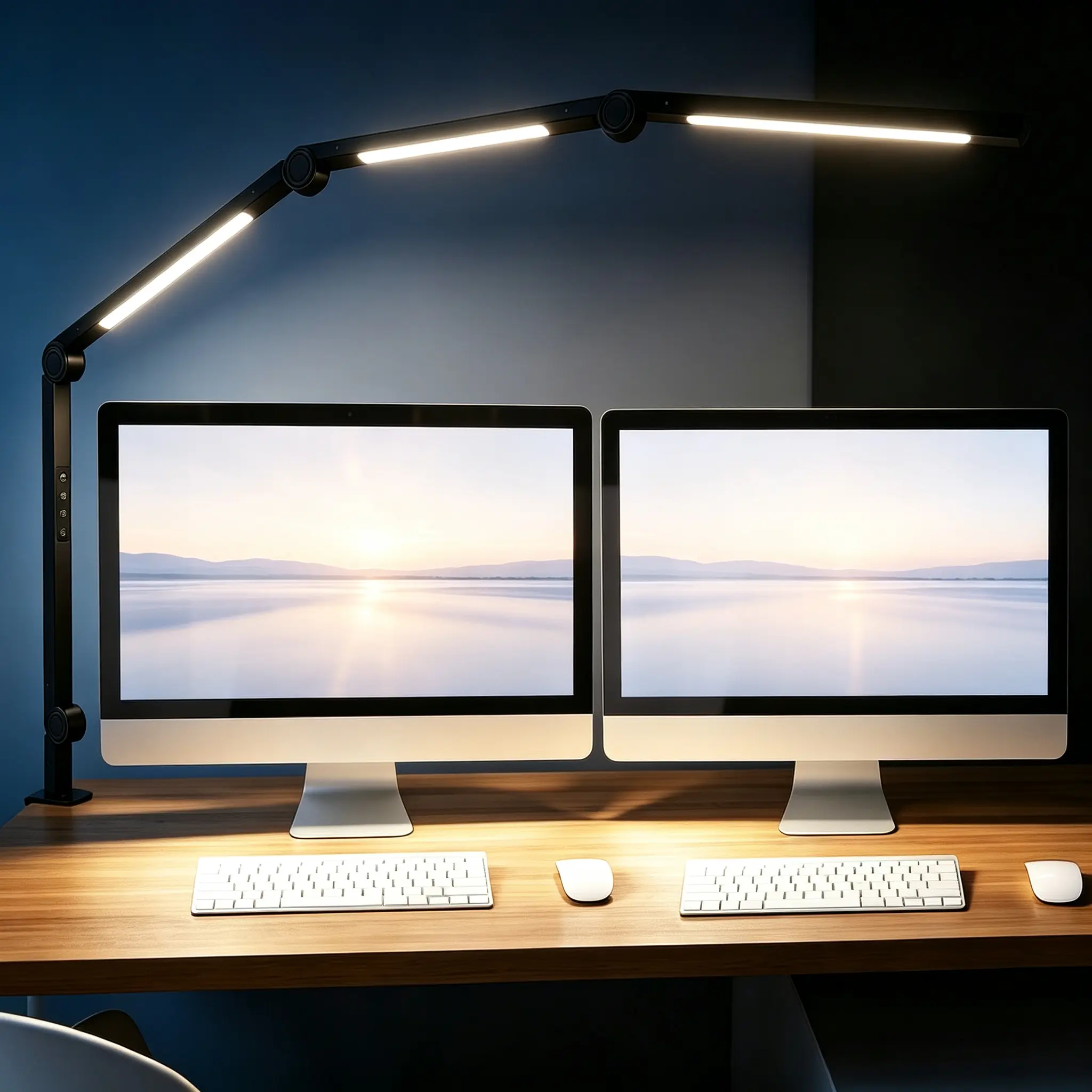 Clamp-On LED Desk Lamp with Flexible Arm - 3 Light Sources, 4 Color Modes, 5 Brightness Levels, 3500K-6000K Color Temperature, Eye-Caring, Memory Function