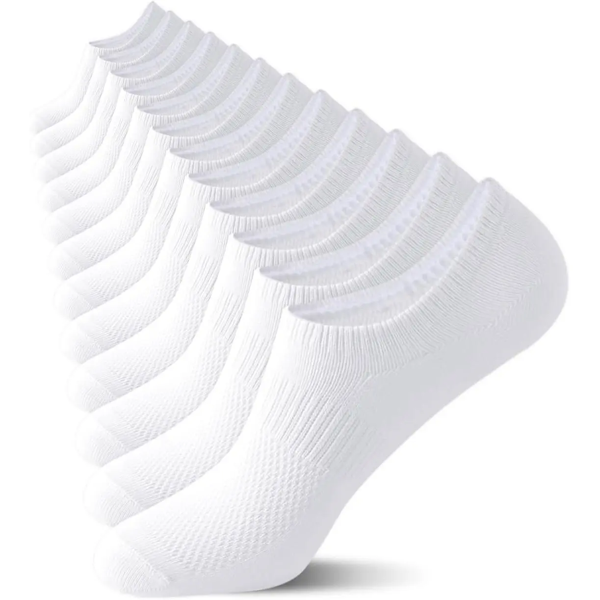 Women's Minimalist Basic No-Show Socks, Thin Cotton Non-Slip Low-Cut Socks (6 Pairs)