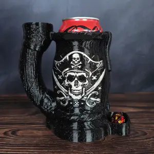 Pirate Dice Tower Mug Can Koozie - Table Top Gaming Cup for 12 oz Cans - DND Gaming Accessory Reusable