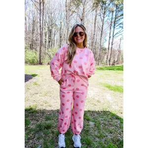 Polka Dot Sweatpants || Pink