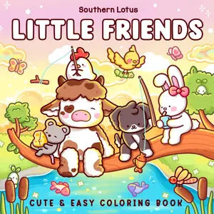 Little Friends: Coloring Book for Adults,Teens Featuring Fuzzy Animal Characters and Cute Besties in Cozy Moments and Daily Adventures  Relaxation Colorful Marker Pen