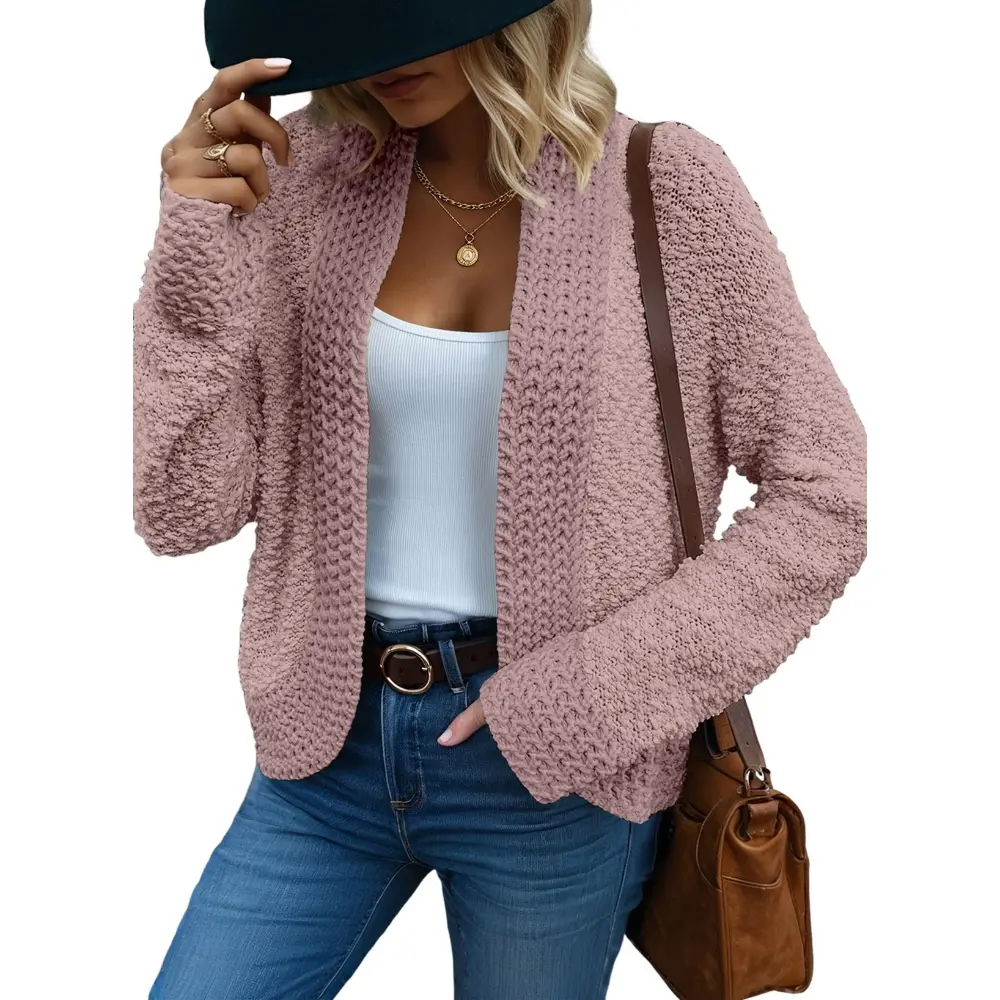 Dokotoo Women's 2026 Fashion Casual Open Front Long Sleeve Chunky Knit Cardigans Sweaters Outerwear Coats Womenswear Womenswear Womenswear Womenswear Womenswear