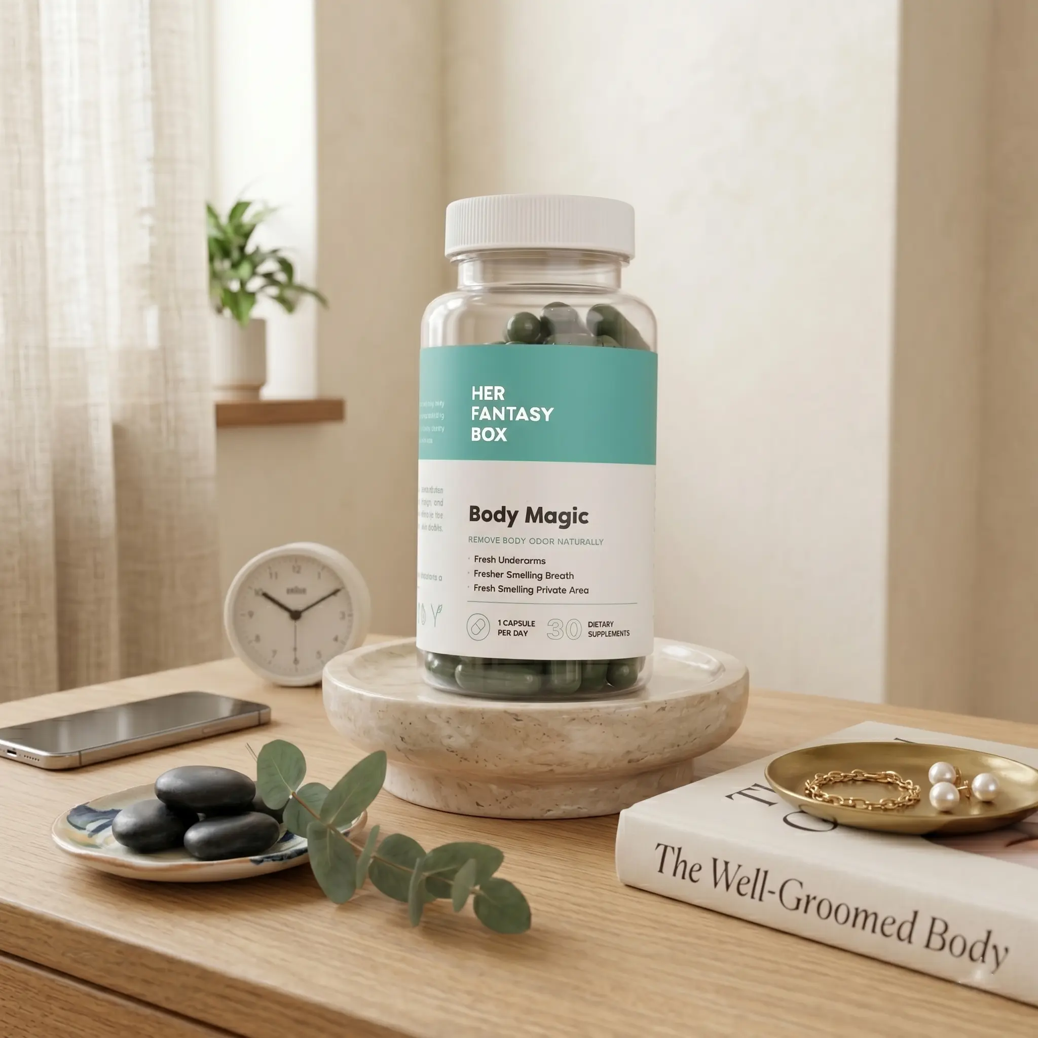 Body Magic Chlorophyll Capsules 30 Vegan Capsules for Detox Digestion Gut Health Skin Support and Oily Skin Natural Energy Booster Daily Detoxification Digestive Support and Clear Skin Wellness Formula for Men and Women