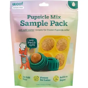 DIY Pupsicle Mix Sample Pack for Dogs – 4 Flavor Refills with Bacon & Cheese, Calming, Balanced Belly & Dental Care