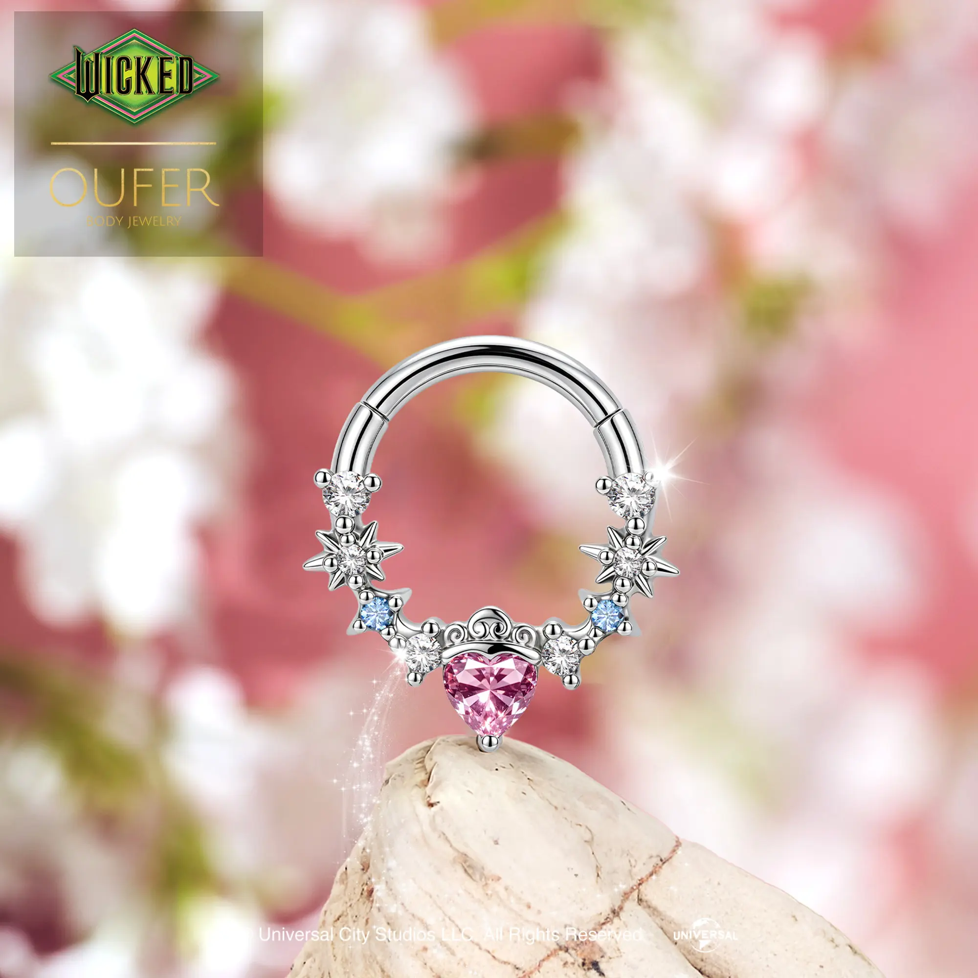 WICKEDXOUFER Elphaba/Glinda Hinged Segment Septum Ring
