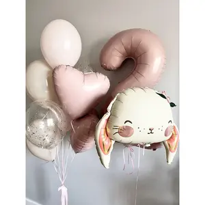 Adorable Bunny-Themed Balloon Set for Birthday Parties - Perfect for Kids' Celebrations, Pastel Colors, Rabbit Balloons Kit