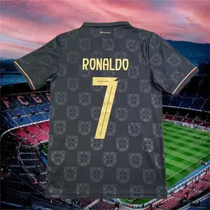 2026 Away Black No.7 Ronaldo Short sleeve Soccer jersey