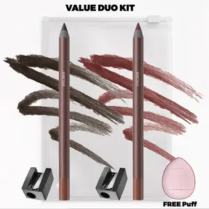 Moxie Makeup Hub | Matte Long-Lasting Eyeliners Set + Free Puff | Waterproof Gel Pencil for Oily Lids