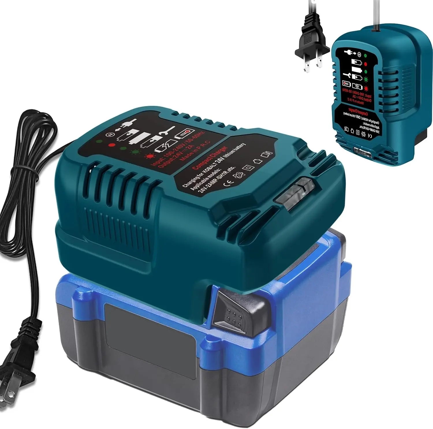 URUN Fast Charger Replacement for Kobalt 24-Volt Max Battery Charger Compatible with Kobalt 24-Volt Max KB624-03 KB524-03 KB424-03 KB224-03 Series Power Tools Battery(Only 24V Batteries), Tool Accessories