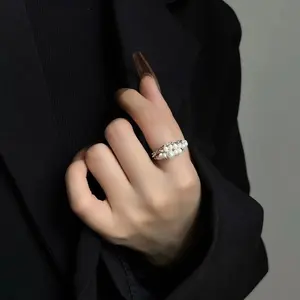 Shamrt Vintage French minimalist style, handmade adjustable ring.