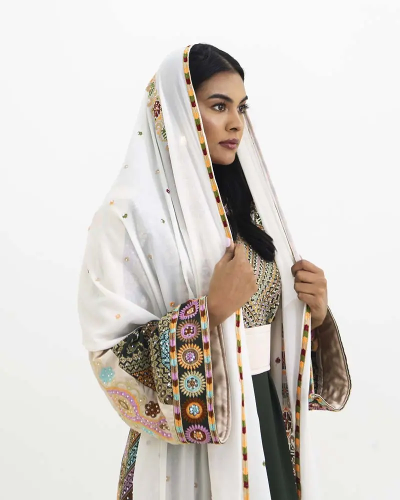 Star Studded Embroidered Hijab Veil