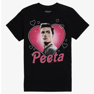 The Hunger Games Peeta Heart Boyfriend Fit Girls T-Shirt, Graphic Unisex Tee, Gift Trendy For He And Her Top Streetwear Casual Crewneck