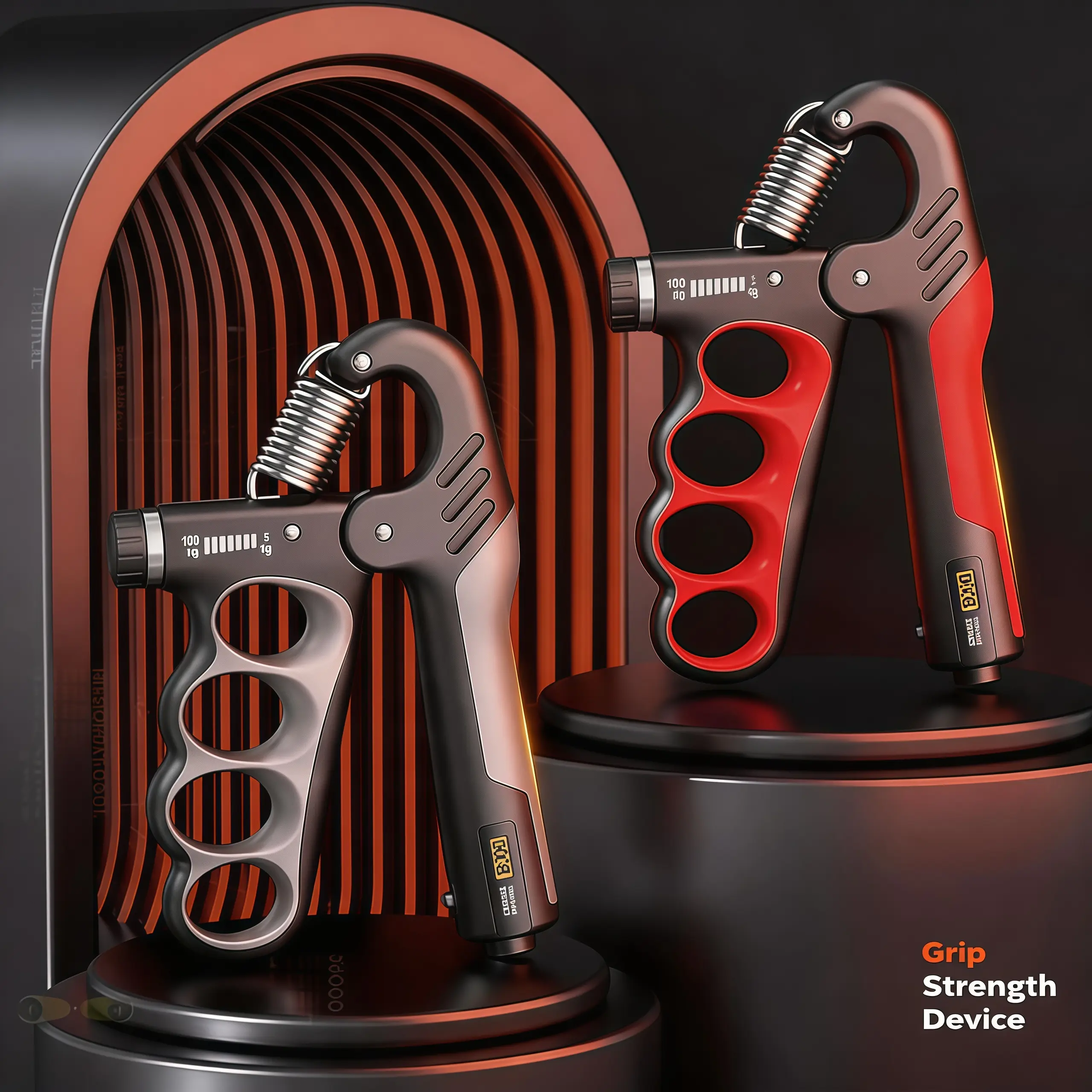 Adjustable Grip Strength Trainer, 5-100kg Manual Hand Grip Strengthener with LCD Screen, Home Workout
