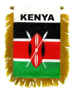 Kenya Mini Hanging Banner - 4x6 in Hangable Plastic Glass-Hanger Decoration, Party Decoration Window Flags, Home & Festive Supplies Backdrop