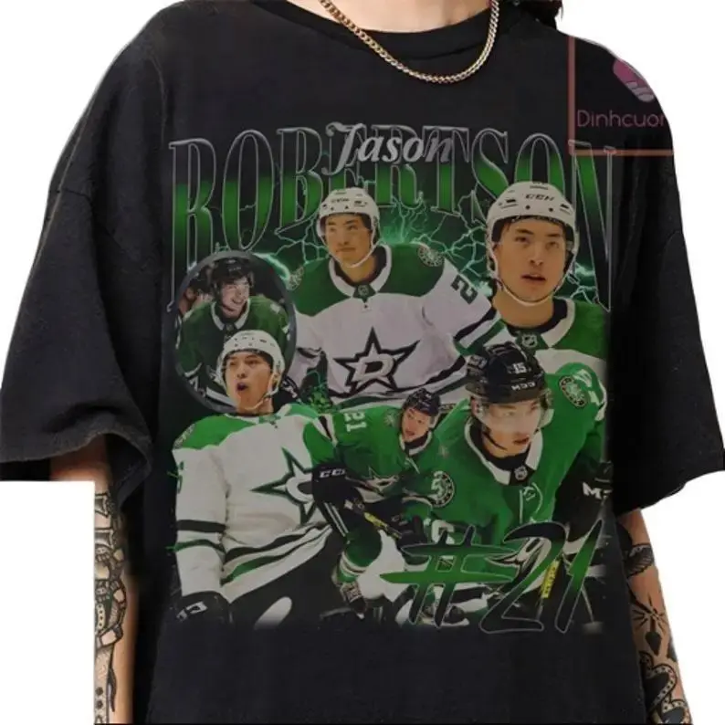 Vintage 90s Graphic Style Jason Robertson T-Shirt , long-sleeved t-shirt, sweatshirt, hoodie Menswear Top