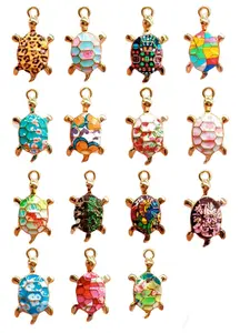 15pcs Turtle Keychain Pendants, Stylish Playful Charm, Cute Fashion Design, Random Styles, Perfect for Making Keychains, Jewelry, Bag Charms