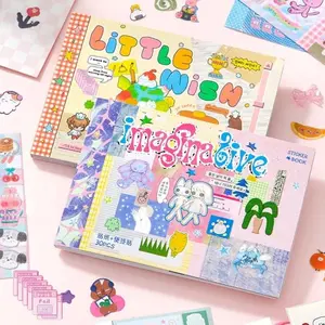 30 Sheets M5 Cartoon Sticker Book – 2 Styles Korean INS Split-Design Die-Cut Stickers for Junk Journal, Scrapbooking, DIY Crafts, TikTokShopJumpstartSale