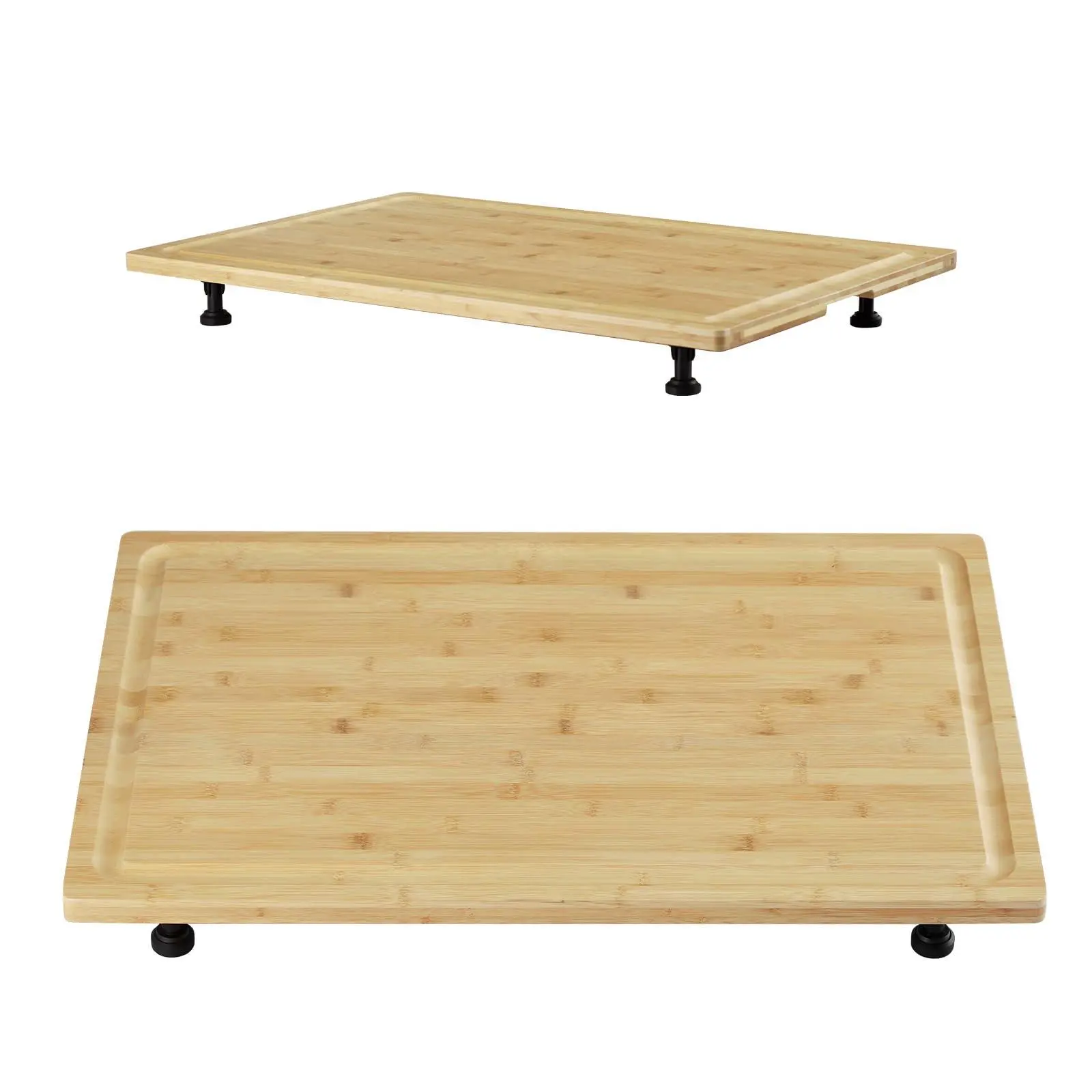 Bamboo Cutting Board, 30"x20" Extra Large Noodle Board with 4 Removable Feet, Juice Groove, Wooden Stove Top Covers for Electric Stove, Gas Burners, Counter Space