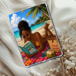 Black Girl Beachy Vacation Insert: Kindle or eReader Decor for Book Lovers
